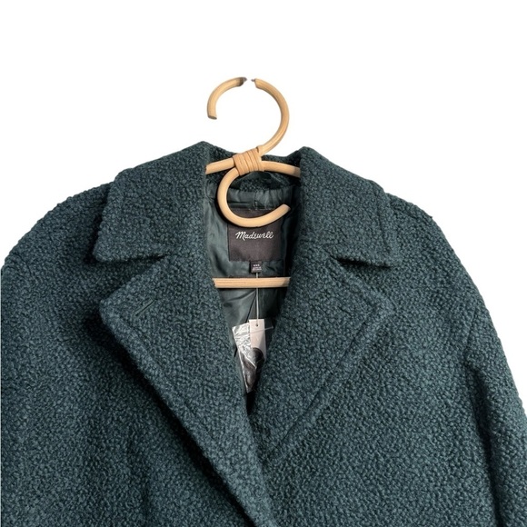 Madewell The Alonzo Coat in Bouclé NN385 Size XXS Green Italian Wool Long Coat - Picture 4 of 16